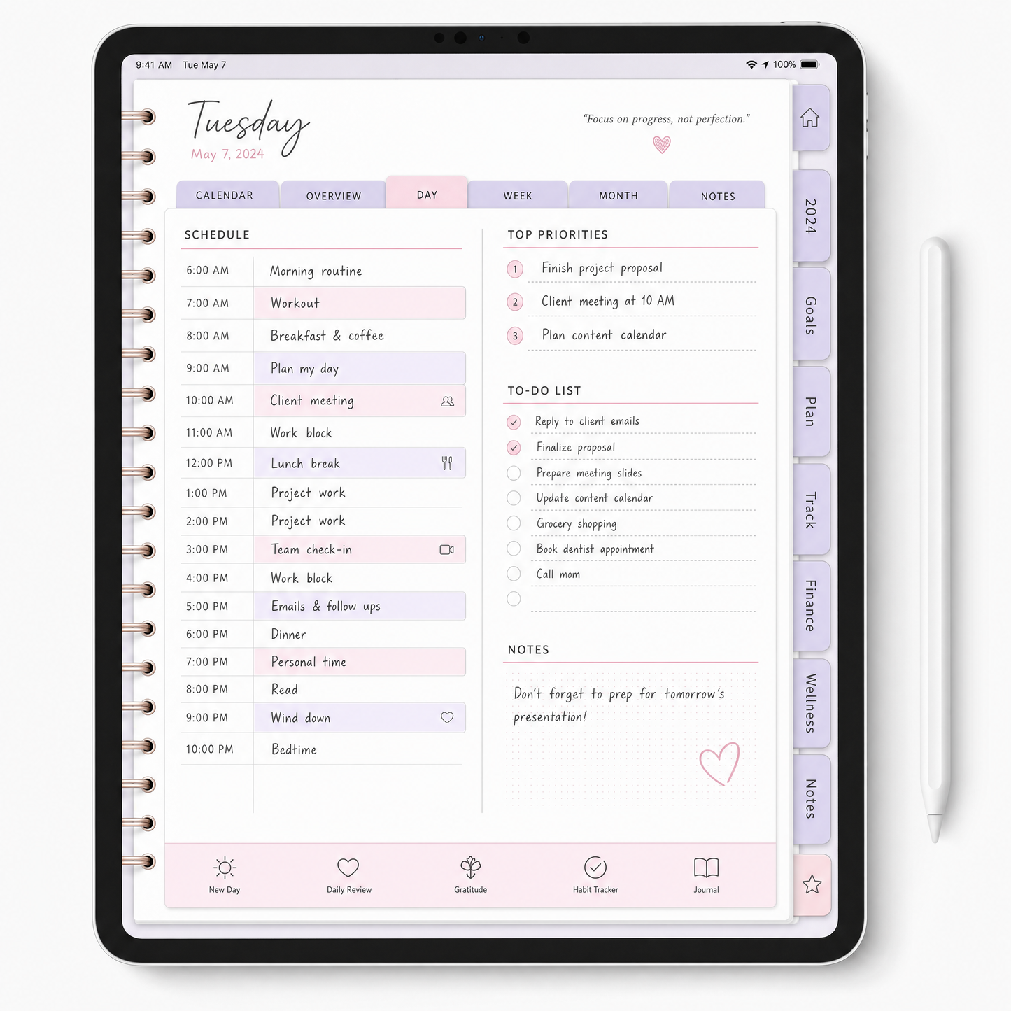 Planner Quotidien Digital pour iPad
