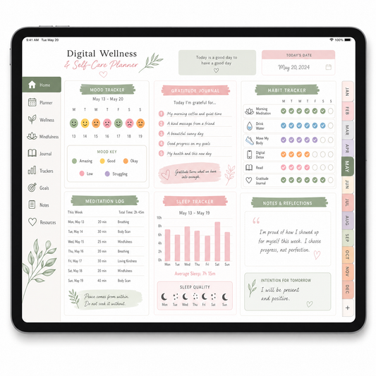Planner Bien-Être Digital pour iPad